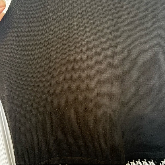 Calvin Klein Houndstooth Knit Fit & Flare Dress Women's Small S Black White Work - Picture 9 of 16